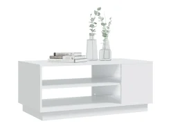 Mesa de centro de madera de ingeniería blanca 102x55x43 cm