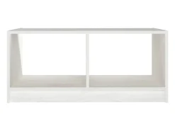 Mesa de centro de madera maciza de pino blanco 75x50x33,5 cm