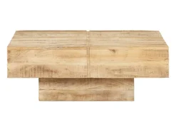 Mesa de centro de madera maciza de mango 80x80x28 cm