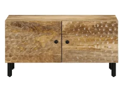 Mesa de centro de madera maciza de mango 80x50x40 cm