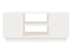 Mesa de centro de madera maciza de pino blanco 90x49x40,5 cm