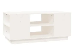 Mesa de centro de madera maciza de pino blanco 90x49x40,5 cm