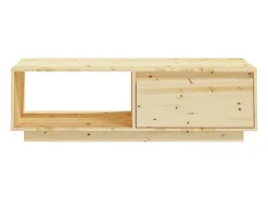 Mesa de centro de madera maciza de abeto 110x50x33,5 cm