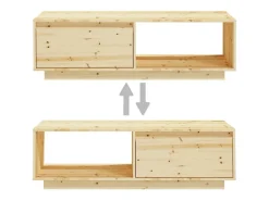 Mesa de centro de madera maciza de abeto 110x50x33,5 cm