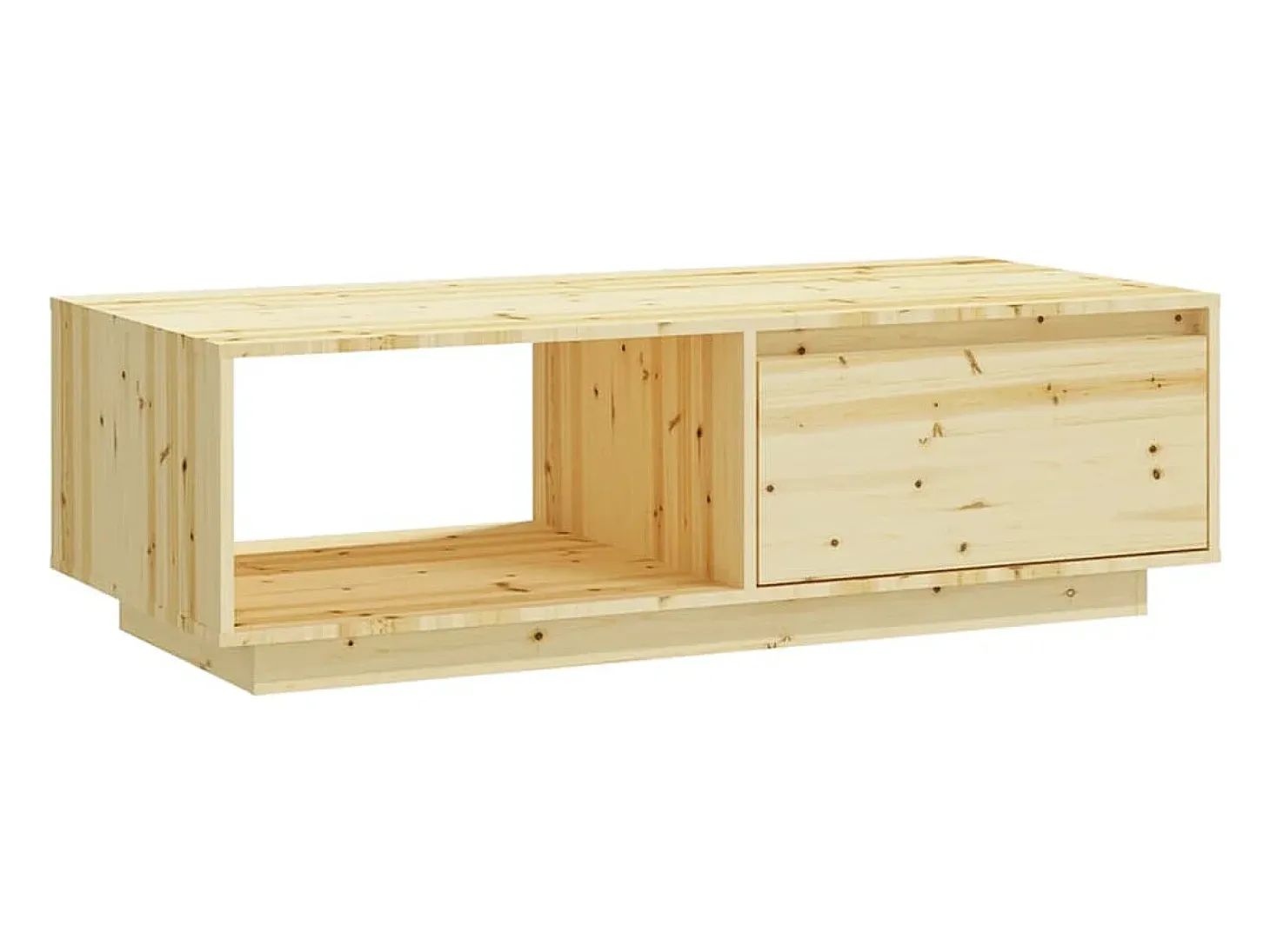 Mesa de centro de madera maciza de abeto 110x50x33,5 cm