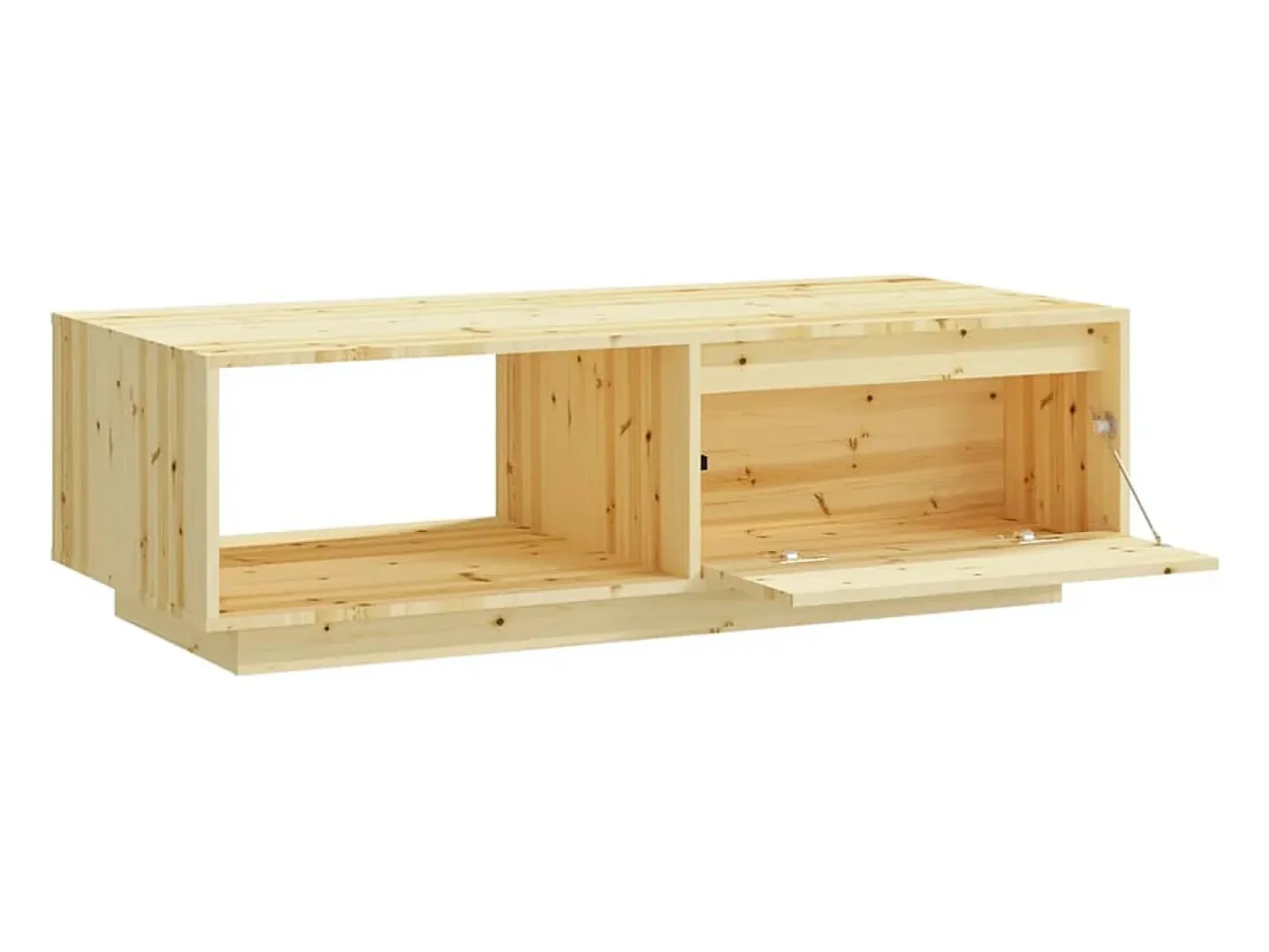 Mesa de centro de madera maciza de abeto 110x50x33,5 cm