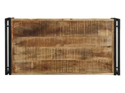 Mesa de centro de madera maciza de mango rugosa 100x50x35 cm