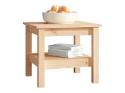 Mesa de centro de madera maciza de pino 45x45x40 cm