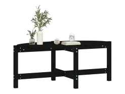 Mesa de centro de madera maciza de pino negro 118x63x45 cm