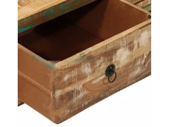 Mesa de centro de madera maciza reciclada 89x55x29 cm