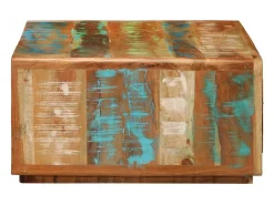 Mesa de centro de madera maciza reciclada 89x55x29 cm