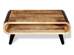 Mesa de centro de madera de mango rugosa 90x55x39 cm