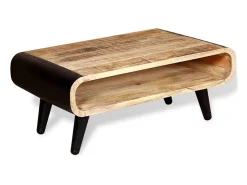 Mesa de centro de madera de mango rugosa 90x55x39 cm