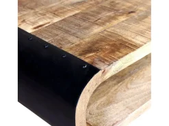Mesa de centro de madera de mango rugosa 90x55x39 cm