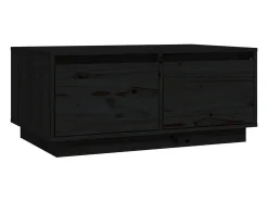 Mesa de centro de madera maciza de pino negro 80x50x35 cm