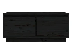 Mesa de centro de madera maciza de pino negro 80x50x35 cm