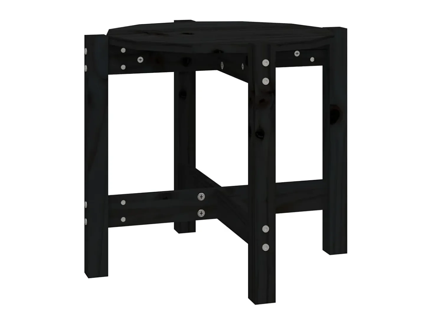 Mesa de centro de madera maciza de pino negro Ø52,5x45 cm ES59615