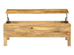 Mesa de centro de madera maciza de mango 110x55x35 cm