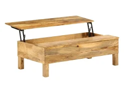Mesa de centro de madera maciza de mango 110x55x35 cm