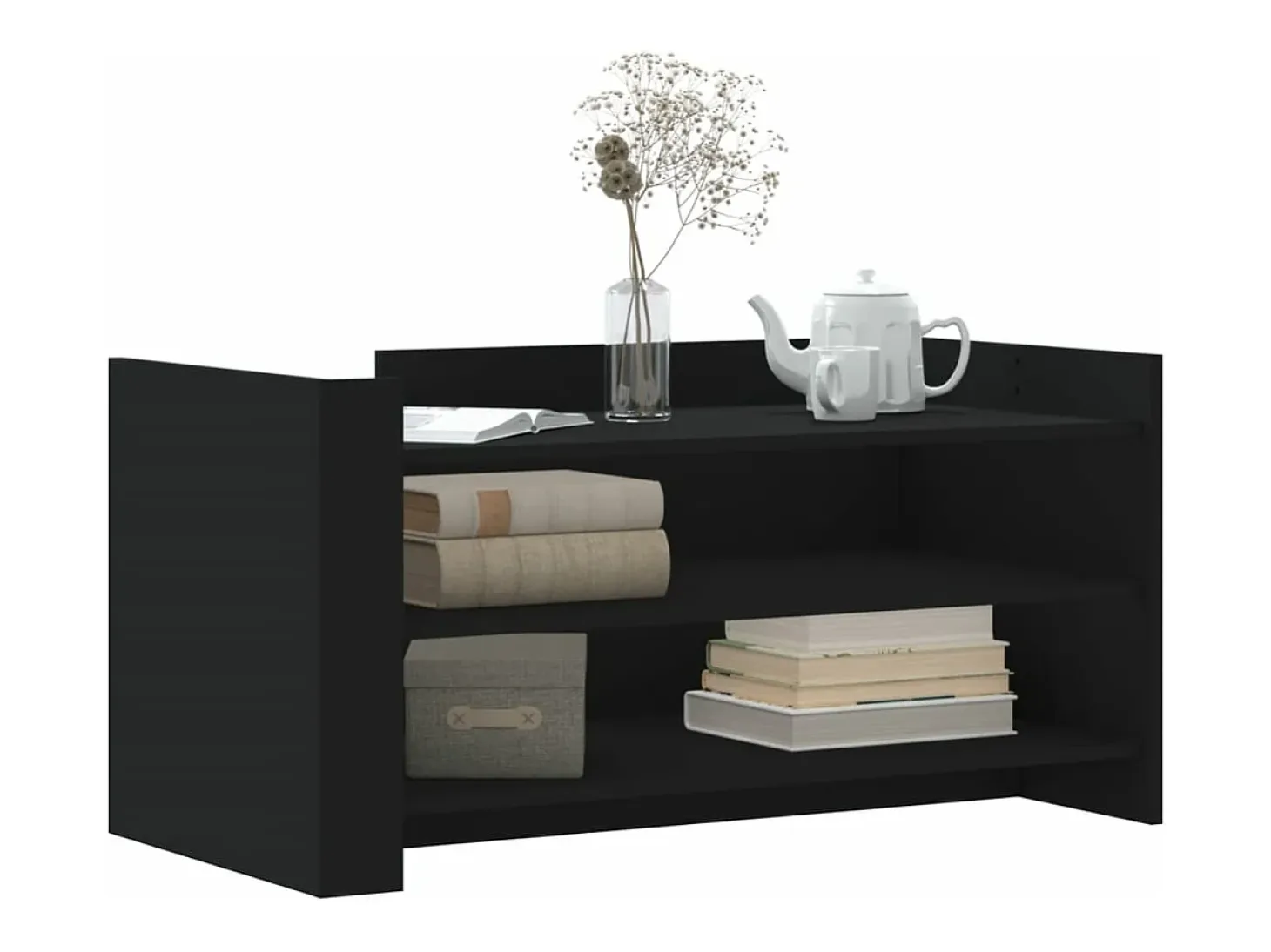 Mesa de centro de madera de ingeniería negra 100x50x50 cm