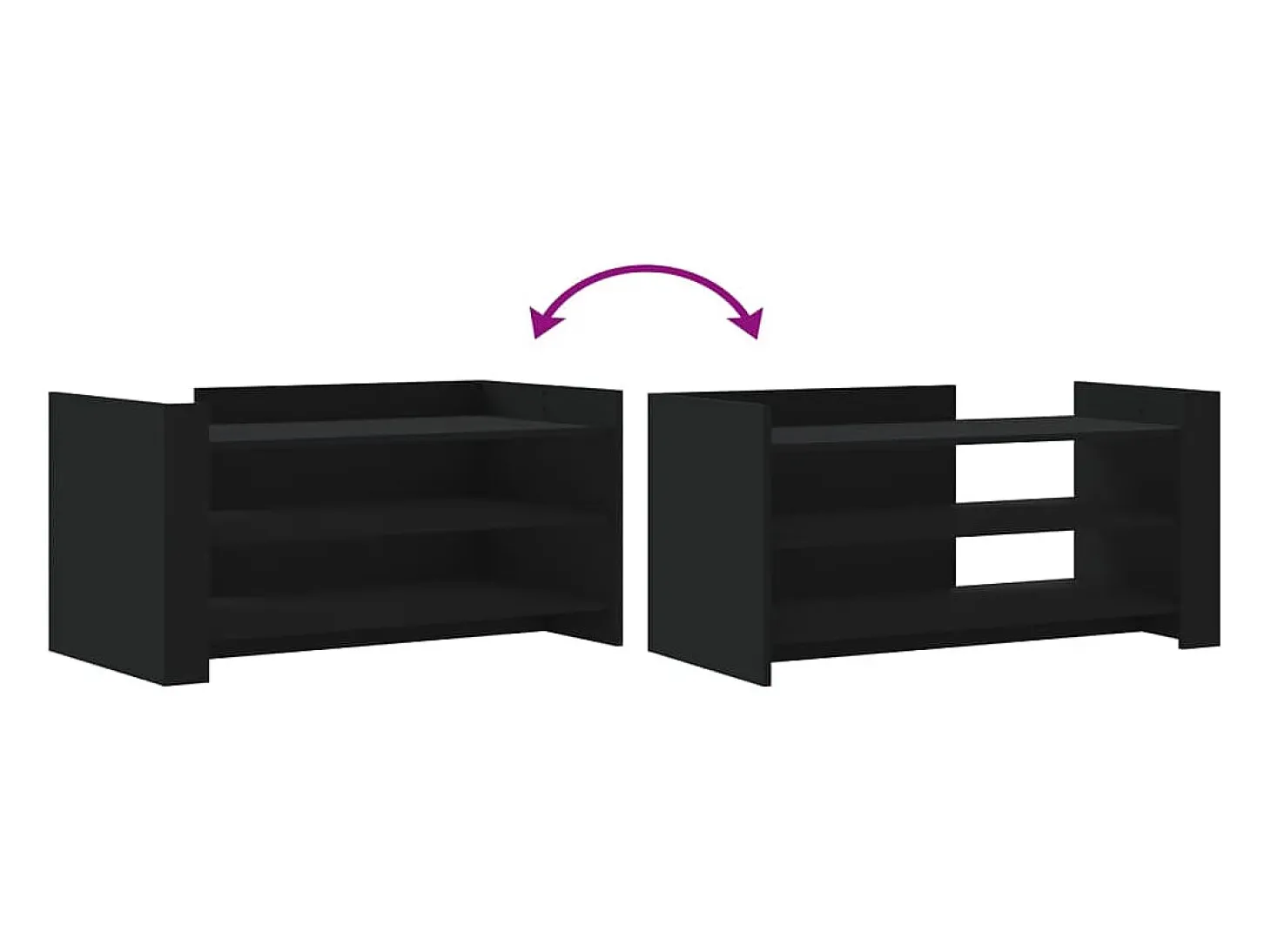 Mesa de centro de madera de ingeniería negra 100x50x50 cm