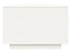 Mesa de centro de madera maciza de pino blanco 80x50x35,5 cm