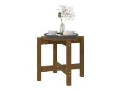 Mesa de centro de madera maciza de pino marrón miel Ø52,5x45 cm ES15008