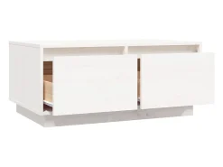 Mesa de centro de madera maciza de pino blanco 80x50x35 cm
