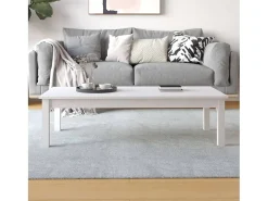 Mesa de centro de madera maciza de pino blanco 110x50x30 cm