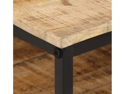 Mesa de centro de madera maciza de mango rugosa 100x50x35 cm