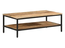 Mesa de centro de madera maciza de mango rugosa 100x50x35 cm