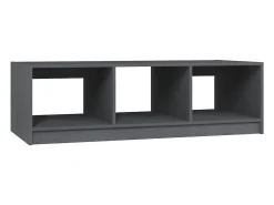 Mesa de centro de madera maciza de pino gris 110x50x34 cm