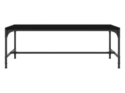 Mesa de centro de madera contrachapada negro 100x50x35 cm