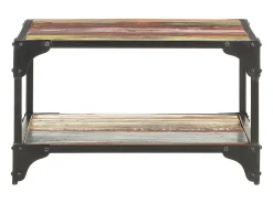 Mesa de centro de madera maciza reciclada 60x60x35 cm