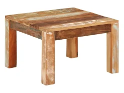 Mesa de centro de madera maciza reciclada 55x55x35 cm