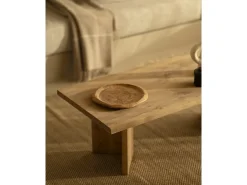 Mesa de centro de madera maciza en tono roble oscuro de 120x50cm - KYOTO - DECOWOOD