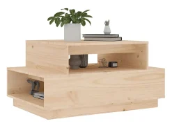 Mesa de centro de madera maciza de pino 80x55x40,5 cm