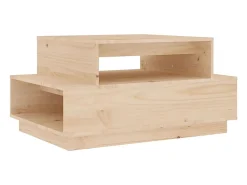 Mesa de centro de madera maciza de pino 80x55x40,5 cm
