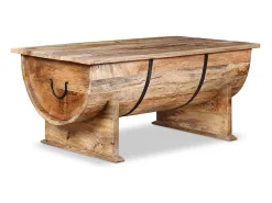 Mesa de centro de madera maciza de mango 88x50x40 cm