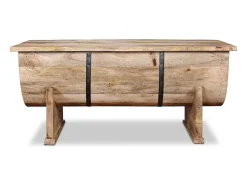 Mesa de centro de madera maciza de mango 88x50x40 cm