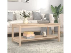 Mesa de centro de madera maciza de pino 110x55x45 cm