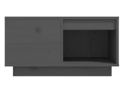 Mesa de centro de madera maciza de pino gris 60x61x32,5 cm