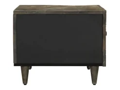 Mesa de centro de madera maciza de mango gris claro 80x50x40 cm