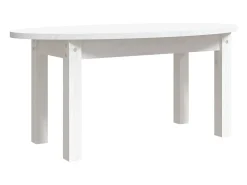 Mesa de centro de madera maciza de pino blanco 80x40x35 cm