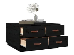 Mesa de centro de madera maciza de pino negro 80x80x45 cm