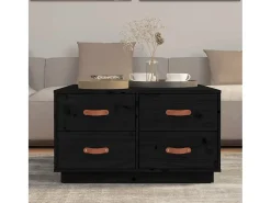 Mesa de centro de madera maciza de pino negro 80x80x45 cm