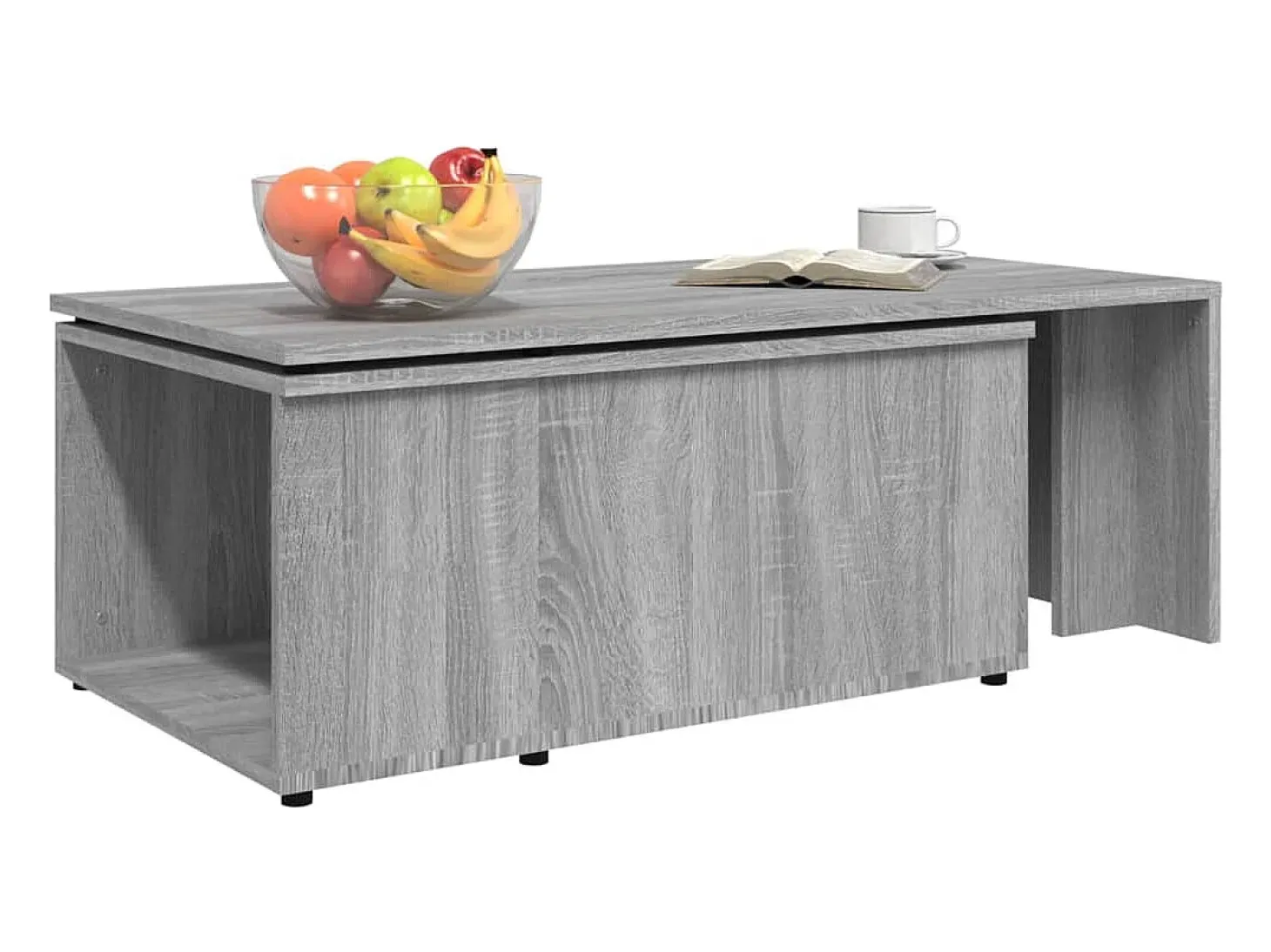 Mesa de centro de madera contrachapada gris Sonoma 150x50x35 cm