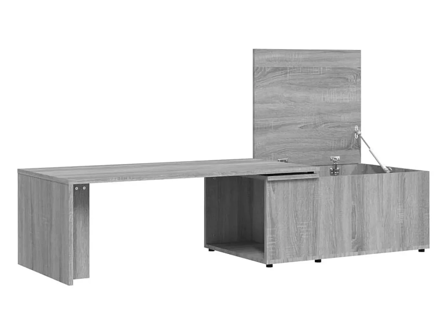 Mesa de centro de madera contrachapada gris Sonoma 150x50x35 cm
