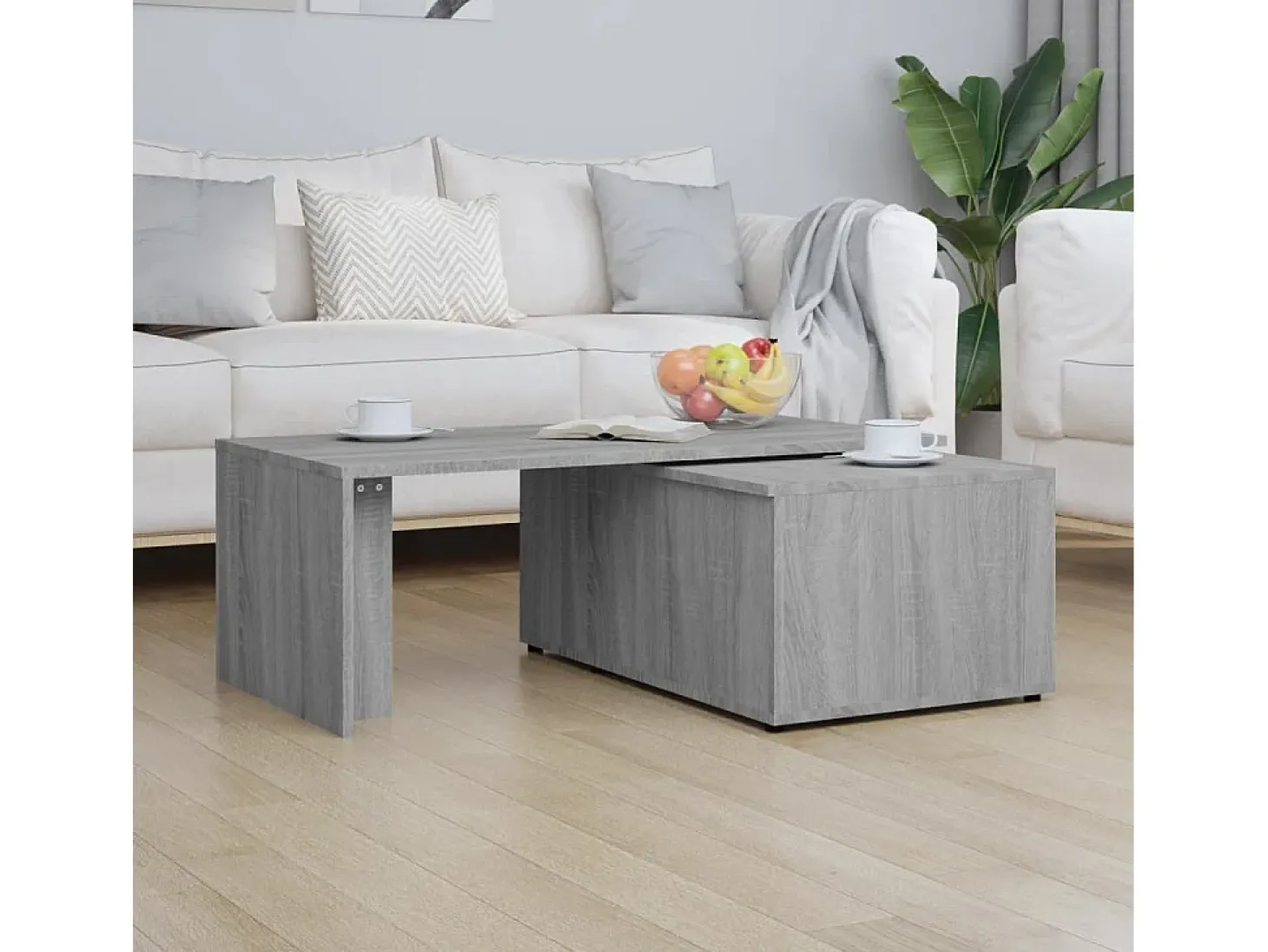 Mesa de centro de madera contrachapada gris Sonoma 150x50x35 cm