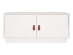 Mesa de centro de madera maciza de pino blanco 80x50x35 cm